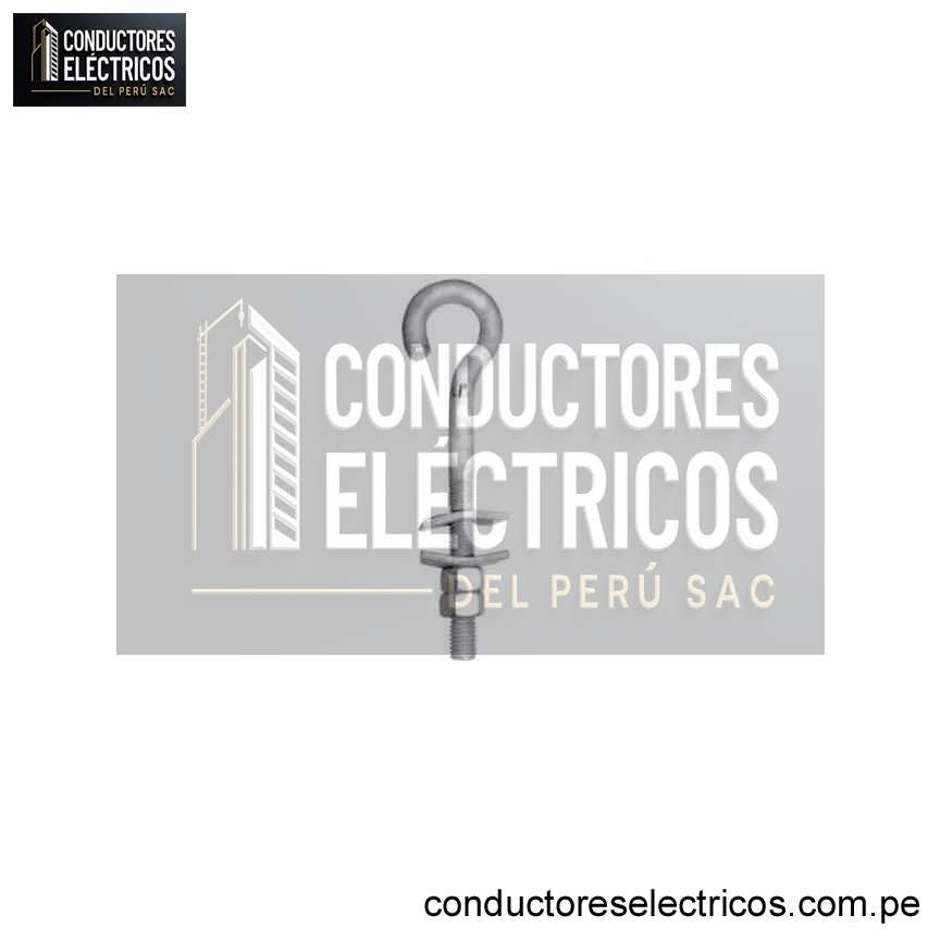 PERNO GANCHO F.G. DE 5/8X16´´ C/TUERCA Y CONT. + 2ARANDELAS CURVAS