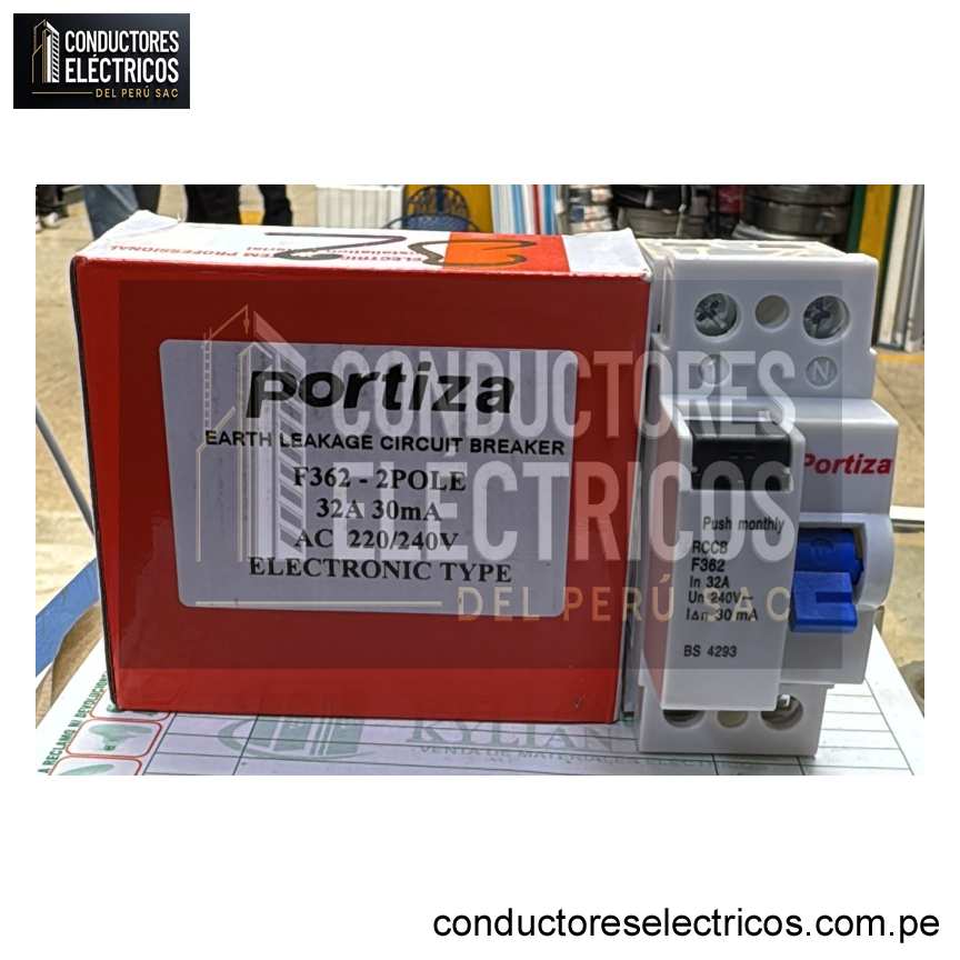 LLAVE DIFERENCIAL 2X32 AMP    30 mA   220/240V PORTIZA