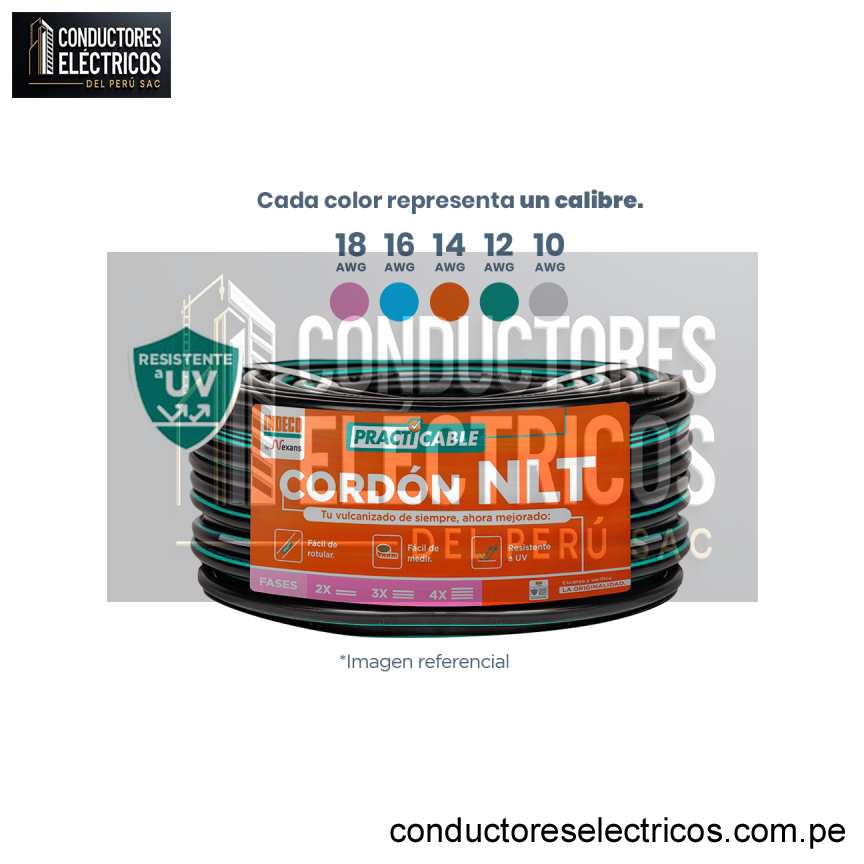 CABLE VULNIZADO INDECO NMT-PC 2 X 12 AWG X 100 METROS