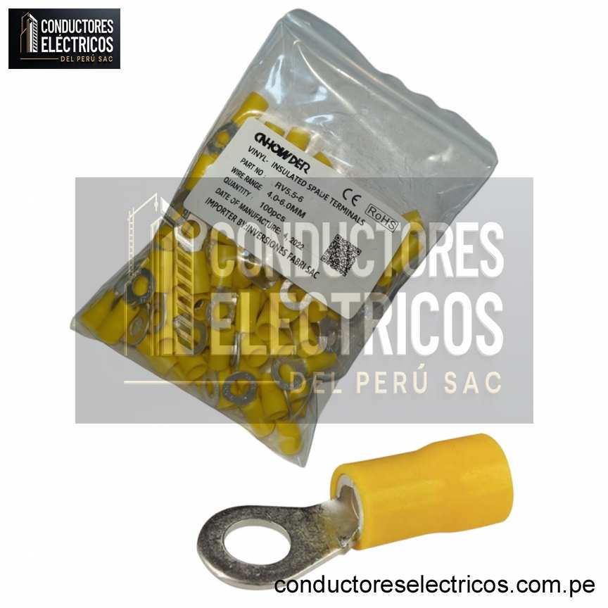 TERMINAL  A COMPRECION OJAL AMARILLO 4-6,MM2