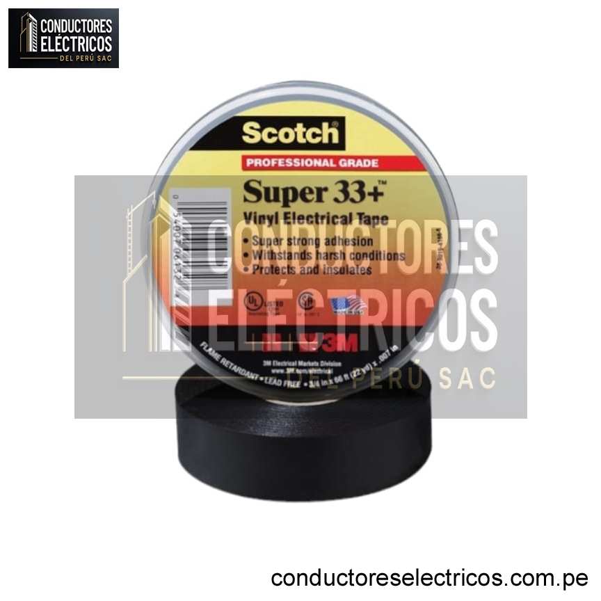 CINTA ELÉCTRICA VINÍLICA AISLANTE SCOTCH® SUPER 33+ DE 3M. 19 MM X 20 M.