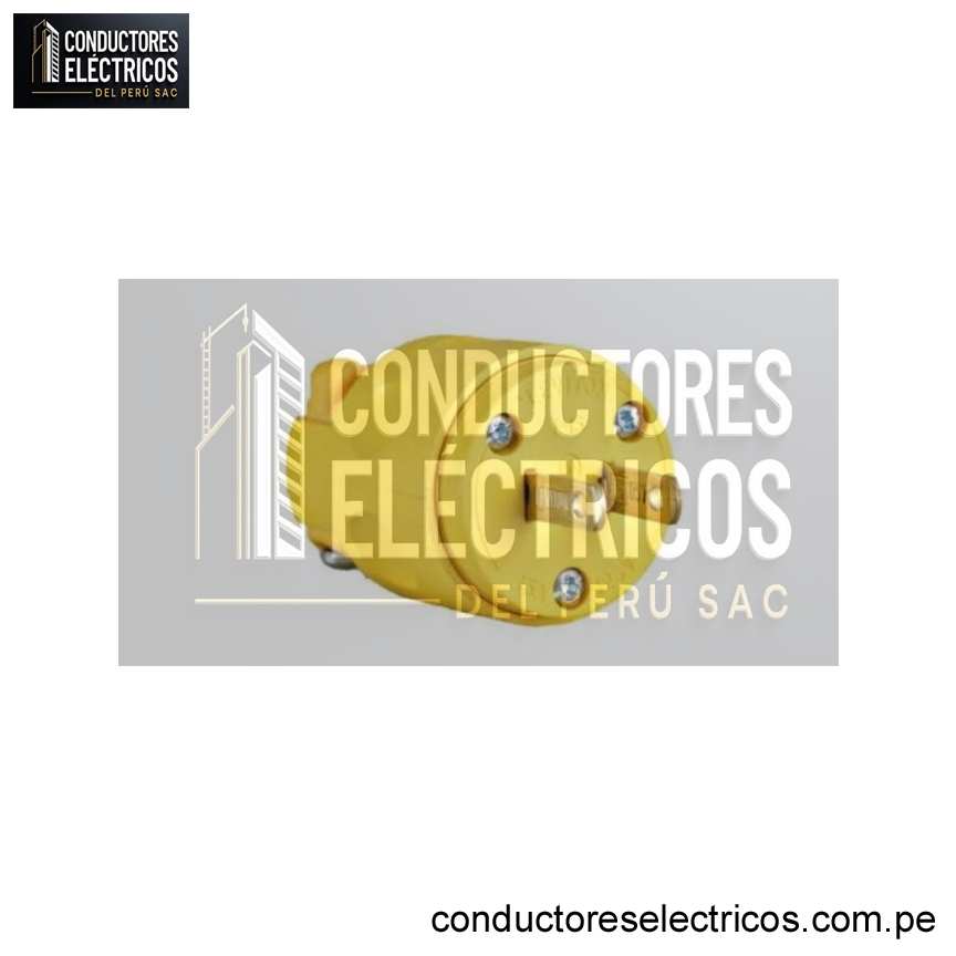 ENCHUFE LEVITON SIN LINIA TIERRA AMARILLO 16A